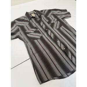 Mens Vintage Size Medium Western Plains Trading Co Pearl Snap Short Sleeve Shirt
